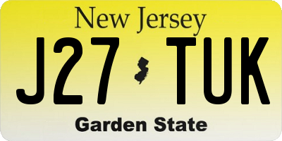 NJ license plate J27TUK