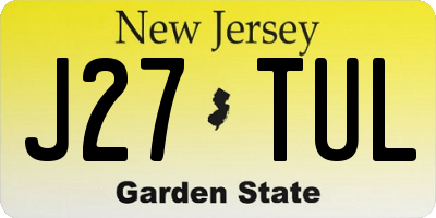 NJ license plate J27TUL