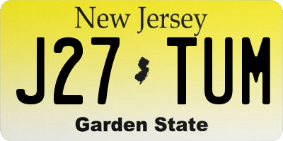 NJ license plate J27TUM