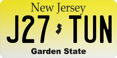 NJ license plate J27TUN