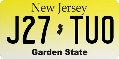 NJ license plate J27TUO