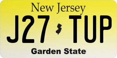 NJ license plate J27TUP