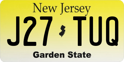 NJ license plate J27TUQ