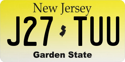 NJ license plate J27TUU