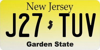 NJ license plate J27TUV