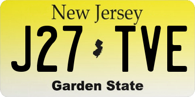 NJ license plate J27TVE