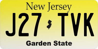 NJ license plate J27TVK