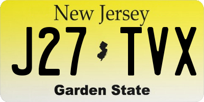 NJ license plate J27TVX