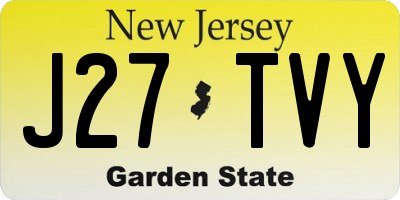 NJ license plate J27TVY