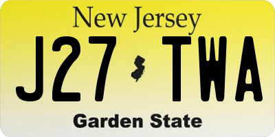 NJ license plate J27TWA