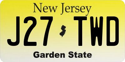 NJ license plate J27TWD