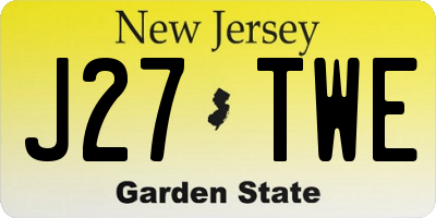 NJ license plate J27TWE
