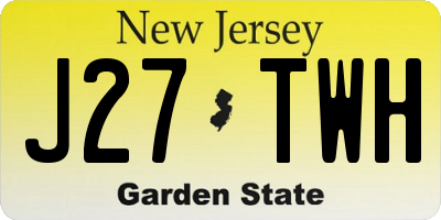NJ license plate J27TWH