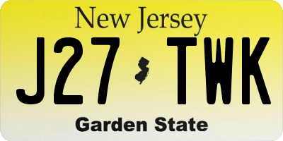 NJ license plate J27TWK