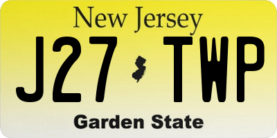 NJ license plate J27TWP