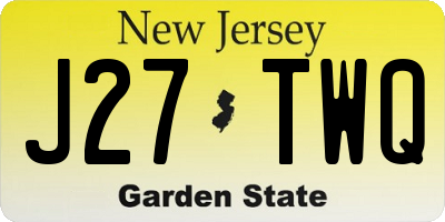 NJ license plate J27TWQ