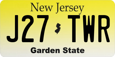 NJ license plate J27TWR