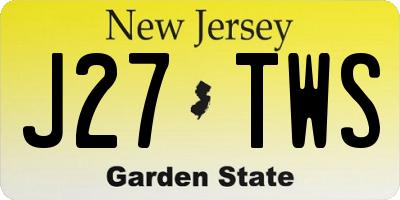 NJ license plate J27TWS