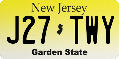 NJ license plate J27TWY