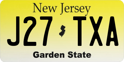 NJ license plate J27TXA