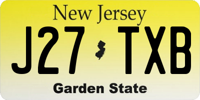 NJ license plate J27TXB