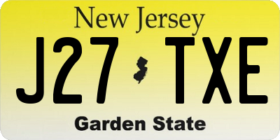 NJ license plate J27TXE