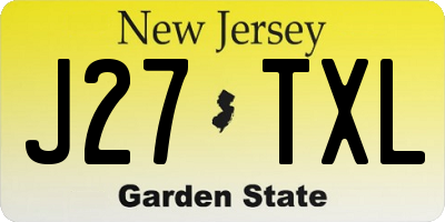 NJ license plate J27TXL