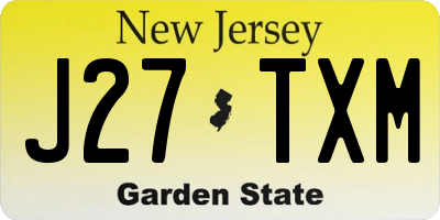 NJ license plate J27TXM