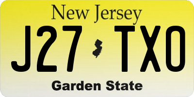 NJ license plate J27TXO