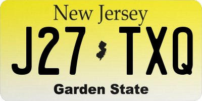 NJ license plate J27TXQ