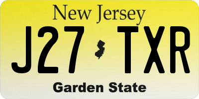 NJ license plate J27TXR
