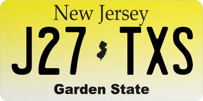 NJ license plate J27TXS