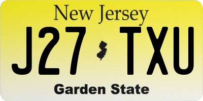NJ license plate J27TXU