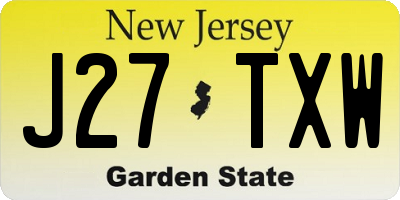 NJ license plate J27TXW