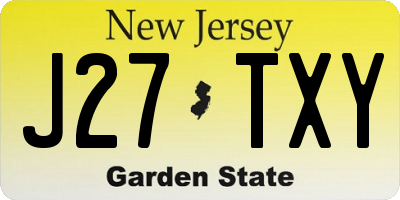NJ license plate J27TXY