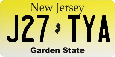 NJ license plate J27TYA