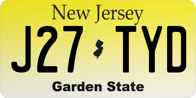 NJ license plate J27TYD