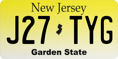 NJ license plate J27TYG
