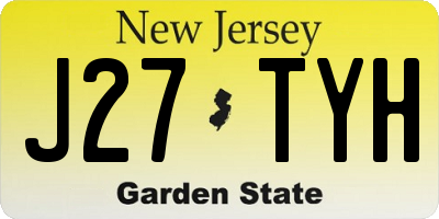 NJ license plate J27TYH