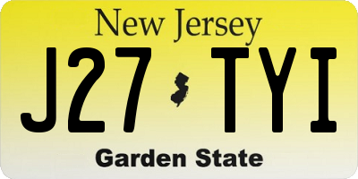 NJ license plate J27TYI