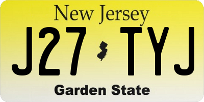 NJ license plate J27TYJ