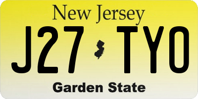 NJ license plate J27TYO