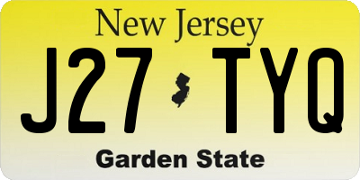NJ license plate J27TYQ