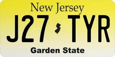 NJ license plate J27TYR