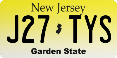 NJ license plate J27TYS