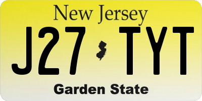NJ license plate J27TYT