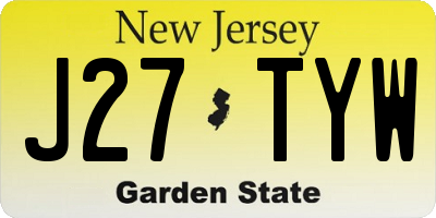 NJ license plate J27TYW