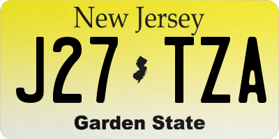 NJ license plate J27TZA