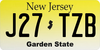 NJ license plate J27TZB