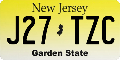 NJ license plate J27TZC